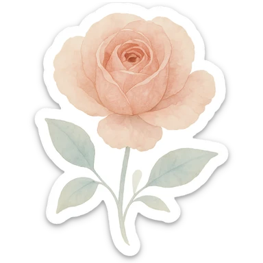 close-up of a detailed rose, soft color transitions, intricate petal textures, expressive form sticker