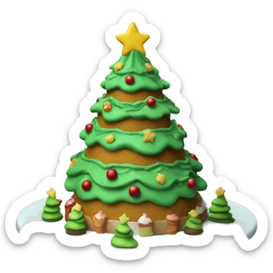 Christmas tree cake sticker
