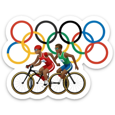 paralympic games with disable athletes with the right colors of olympic rings sticker
