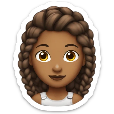 brown girl with braids sticker