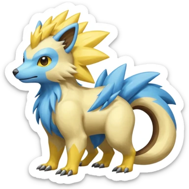 Manectric-Electrike-Yamper-Bolthund-Fakémon-hybrid-creature (full body)  sticker