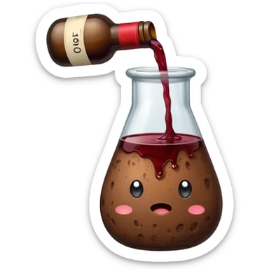 Poop in a bottle of wine sticker