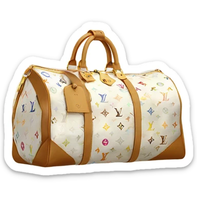White and beige Louis Vuitton Duffle Bag  sticker