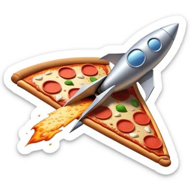 🍕🚀 Pizza Rocket – Because pizza is out of this world with thrusters and aiming for the galaxies sticker