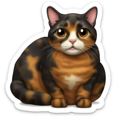 tortoiseshell cat with splitface  sticker