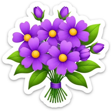 bouquet of purple flowers sticker