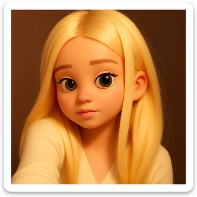 expand the image upward so that all of the hair above the head is fully visible, keeping the 3d-emoji style sticker