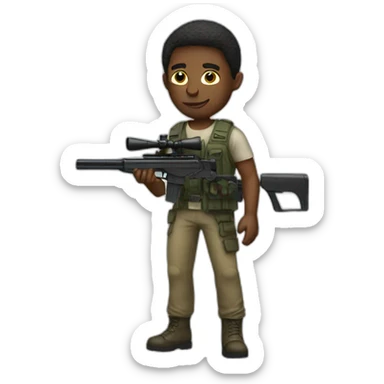 a guy with a sniper sticker