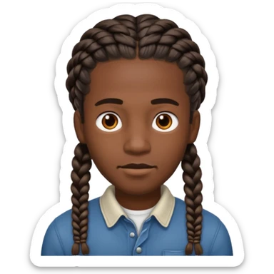 Hazme un emoji de un hombre negro con trenzas sticker