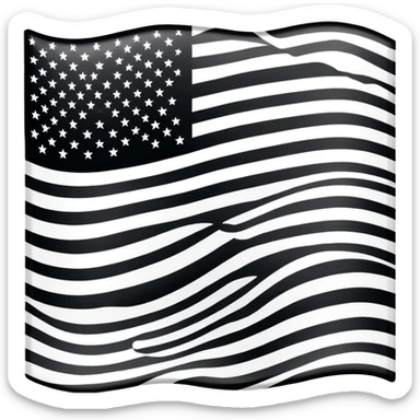 upside down black and white american flag sticker