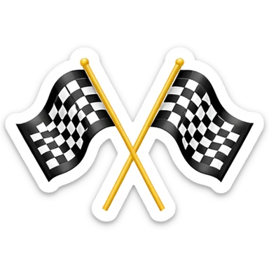 Two racing flags crossing sticker
