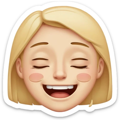 Smile (without showing teeth) + closed eyes + crying sticker