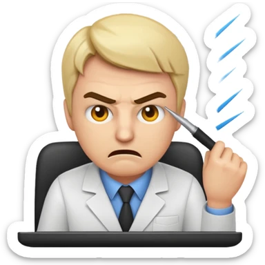 I want an emoji of a mad data scientist fixing code bugs sticker