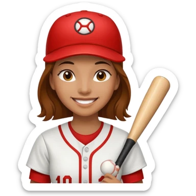 woman baseball player sticker