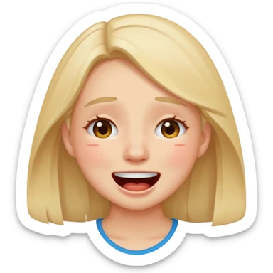 girl with really red face and laugh crying sticker