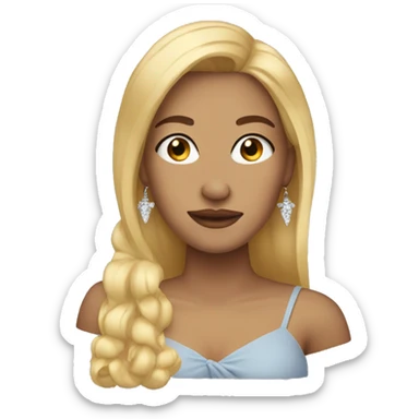 Woman Witz blond hair and earrings  sticker