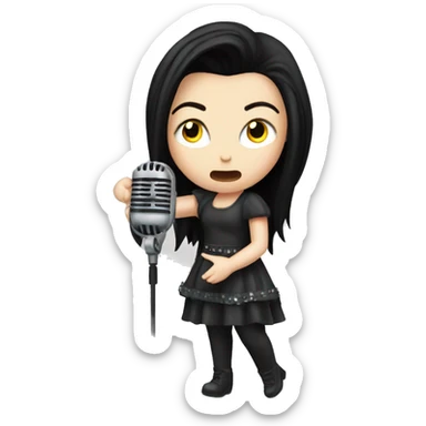 amy lee singing with microphone sticker