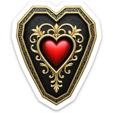goth heart with a coffin motif sticker