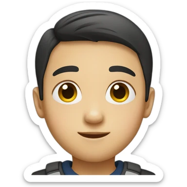 chinese boy with a middle part sticker