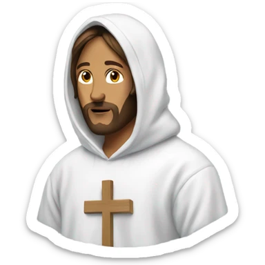 Jesus wearing supreme hoodie sticker