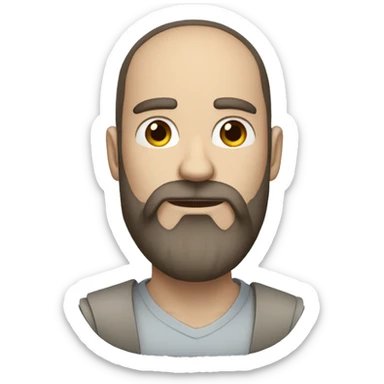 a man with a skinfade and a beard and blue eyes sticker