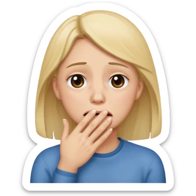 crying emoji with hand on mouth sticker