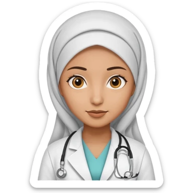 hijab doctor in white dress sticker