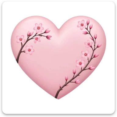 heart with sakura and soft pastel colors sticker