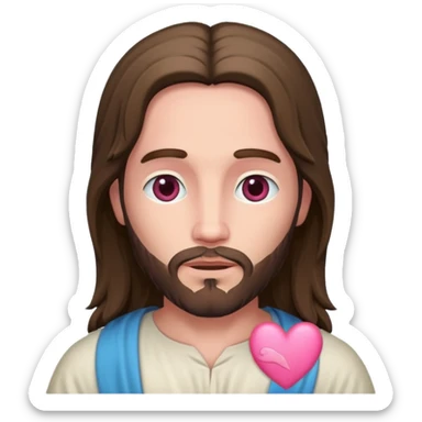 jesus con un corazón rosa sticker