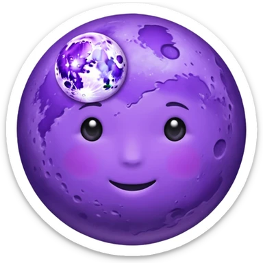 purple moon sticker