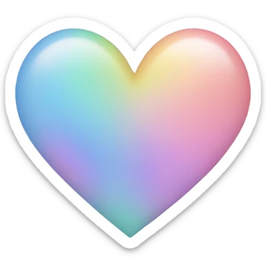 Pastel rainbow heart sticker