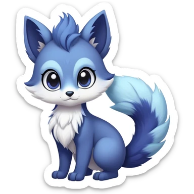 Kawaii dark fantasy ethereal anthro fursona Fakemon with tufted tail  sticker