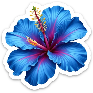 blue hibiscus flower emoji realistic sticker
