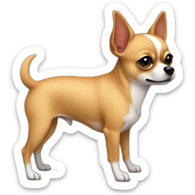 dog pincher kinda chihuahua white little fat sticker