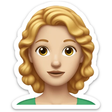 strawberry blonde woman with hazel green eyes and very fair skin sticker