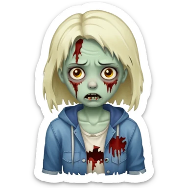 a zombie girl still cute and fine sticker