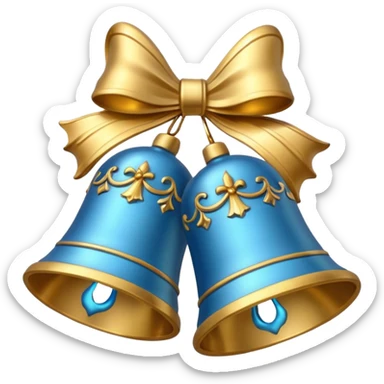 Christmas bells with light blue details sticker