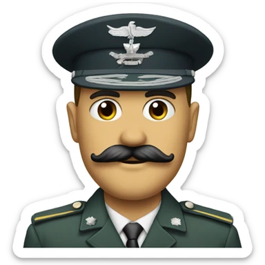Military with mustasch sticker