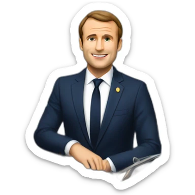Macron sur yacht sur océan sur dieu sticker