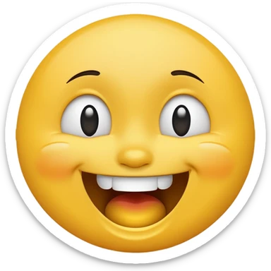 Emoji, yellow round laughing tilted head face with tears of fun sticker