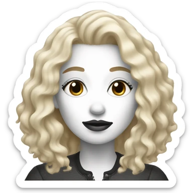 Blonde woman with black and white aussie doodle sticker
