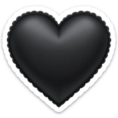 goth heart with a black lace border sticker