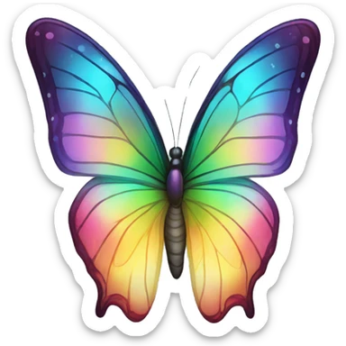 Iridescent glossy rainbow butterfly sticker