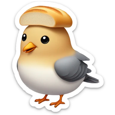 Loaf with no legs cute chunky pigeon with a bread hat sticker
