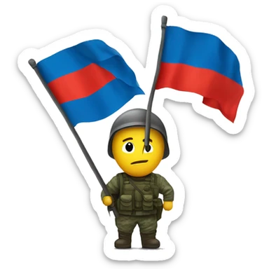 Russian anti war in Ukrainian flag sticker