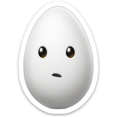 white egg with two eyes, two arms, and two legs (standing, io17, facing forward) white pants down at ankles mouth is a straight horizontal line sticker