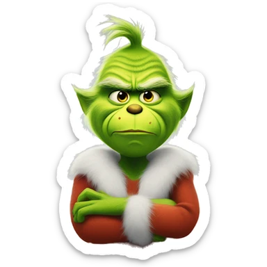 Grinch with arms crossed sticker