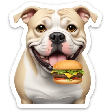 American bully with burger sticker