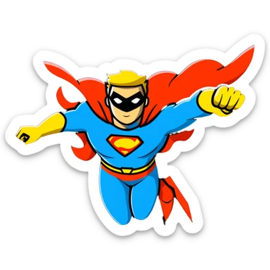 Flying superhero with energy glow around them sticker
