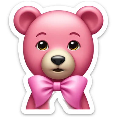 pink bear with pink bow sticker